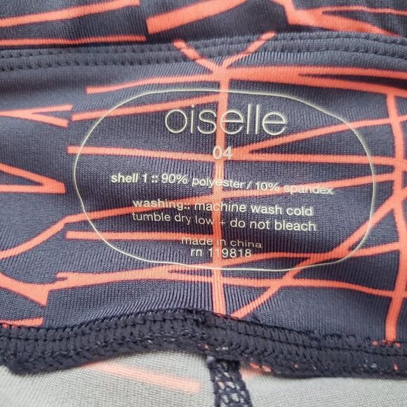 Oiselle Running Knickers Crop Leggings Size 4 Gray Bright Orange - Picture 6 of 6